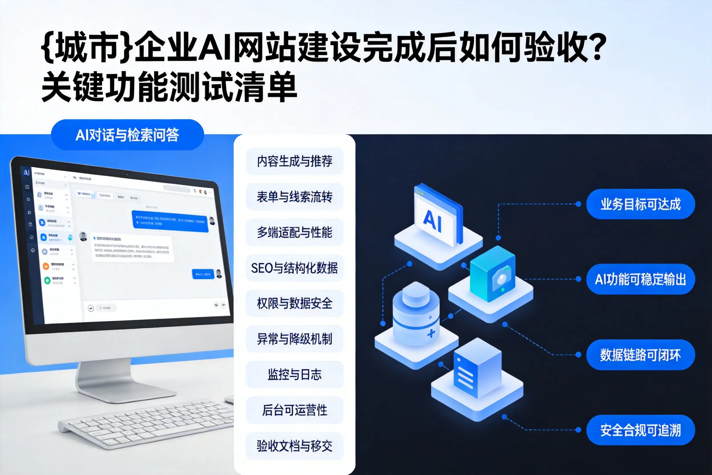 海南企业AI网站建设完成后如何验收？关键功能测试清单