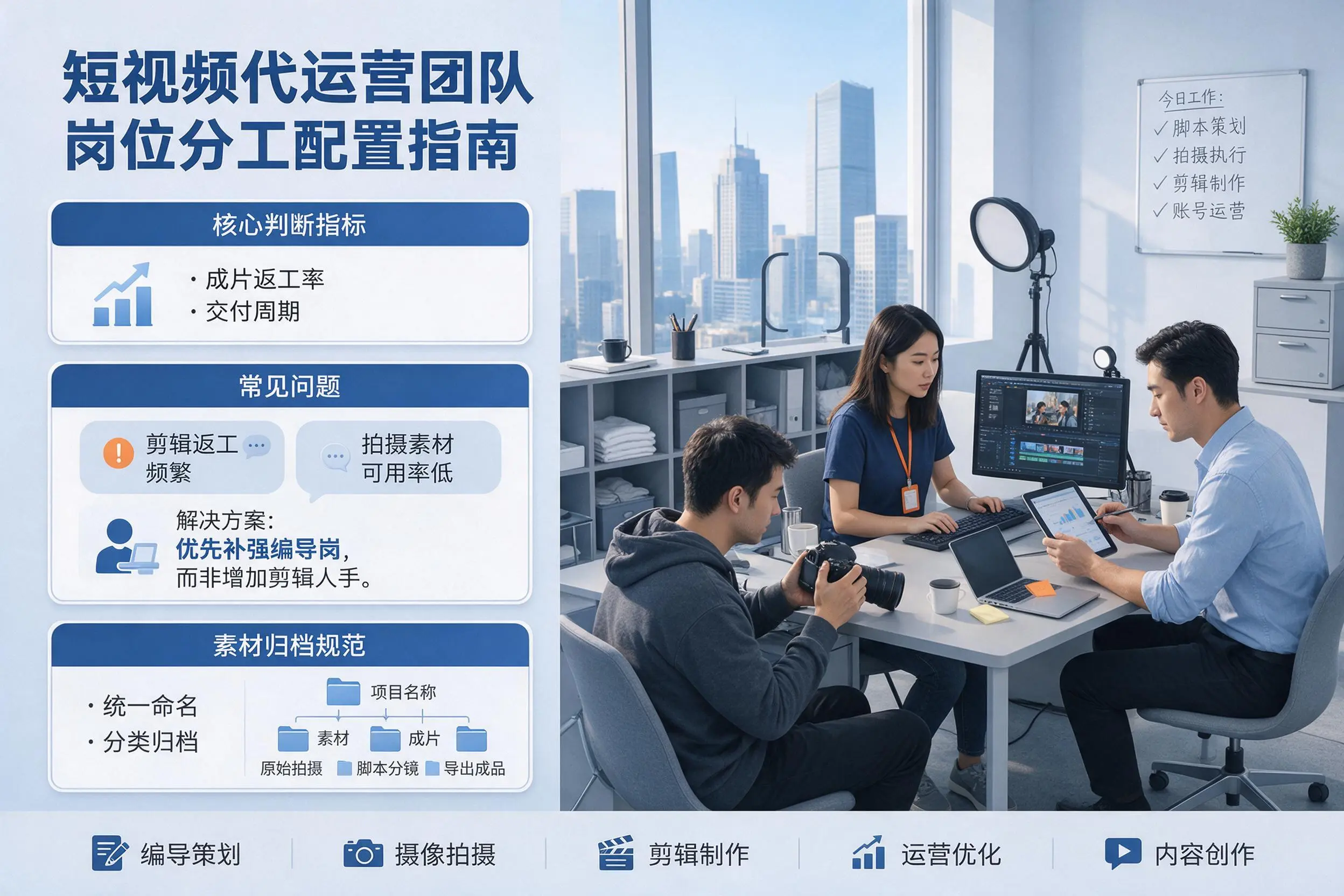 短视频代运营团队如何配置？海南企业岗位分工科普说明