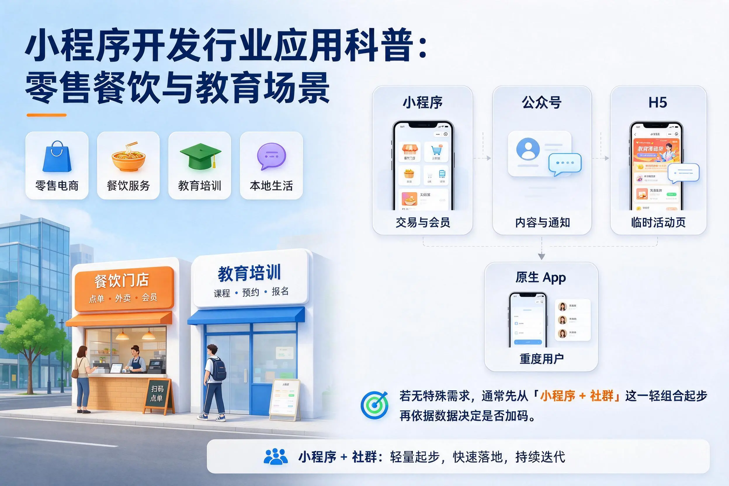 海南小程序开发行业应用科普：零售餐饮与教育场景