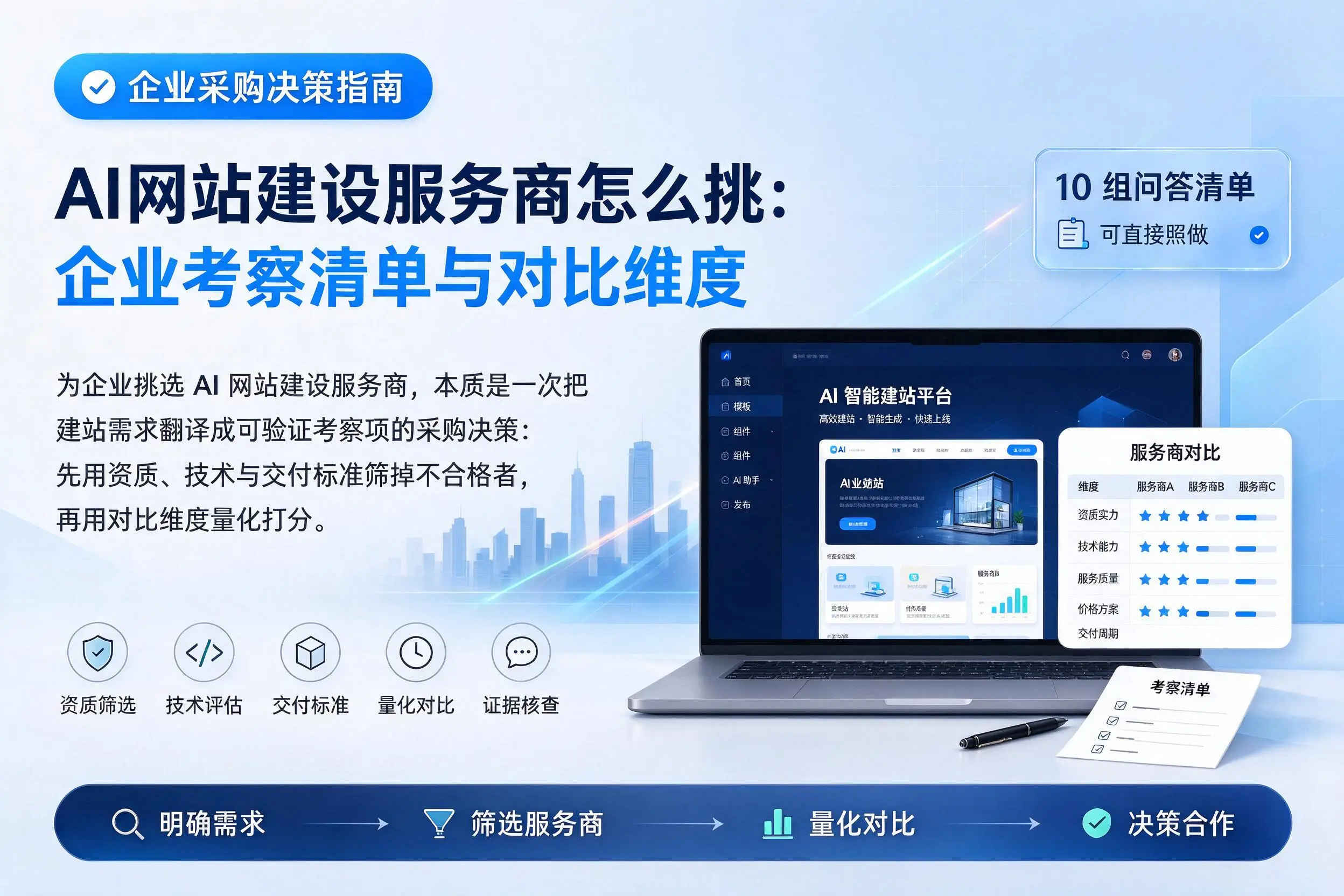 AI网站建设服务商怎么挑：海南企业考察清单与对比维度