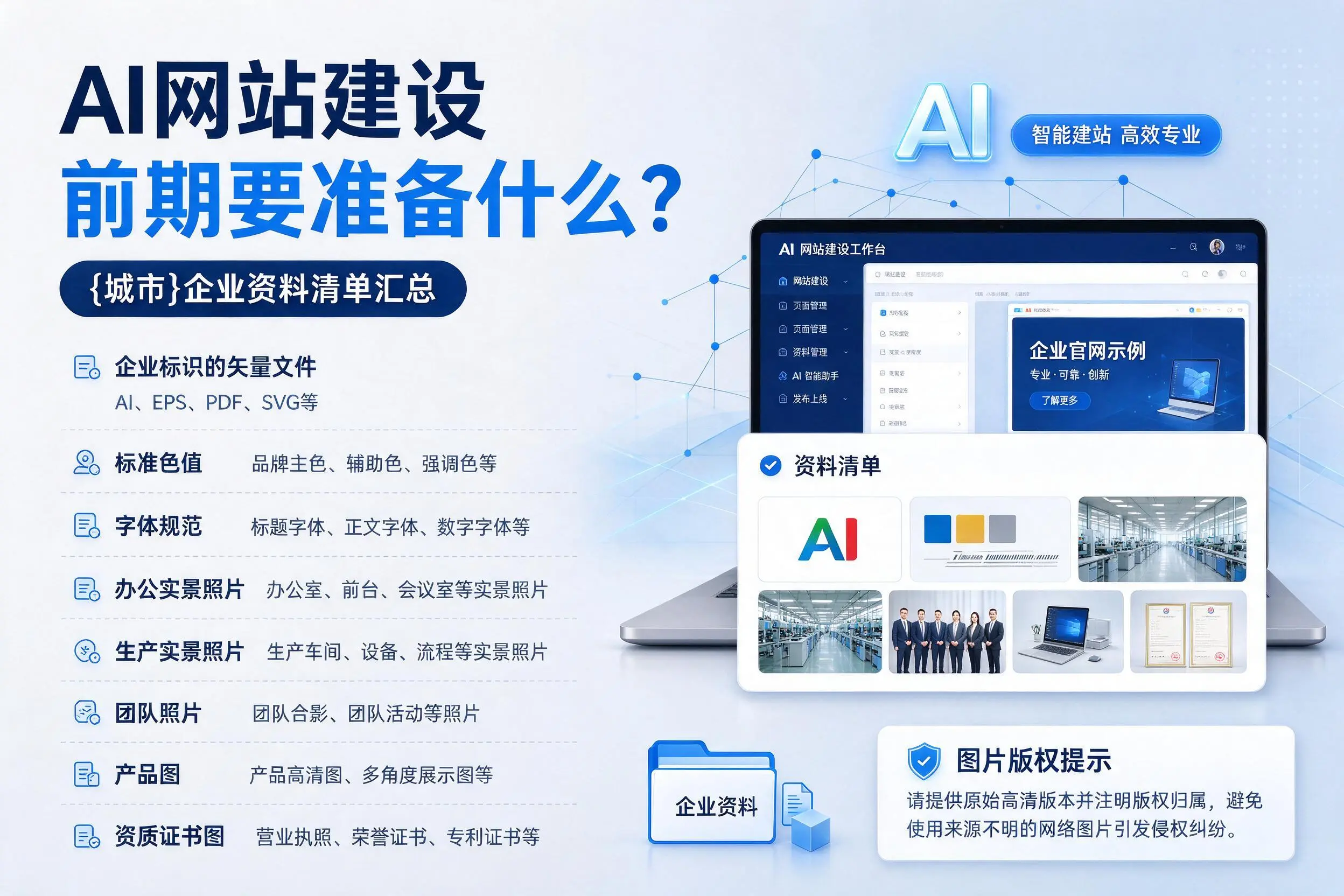 AI网站建设前期要准备什么？海南企业资料清单汇总