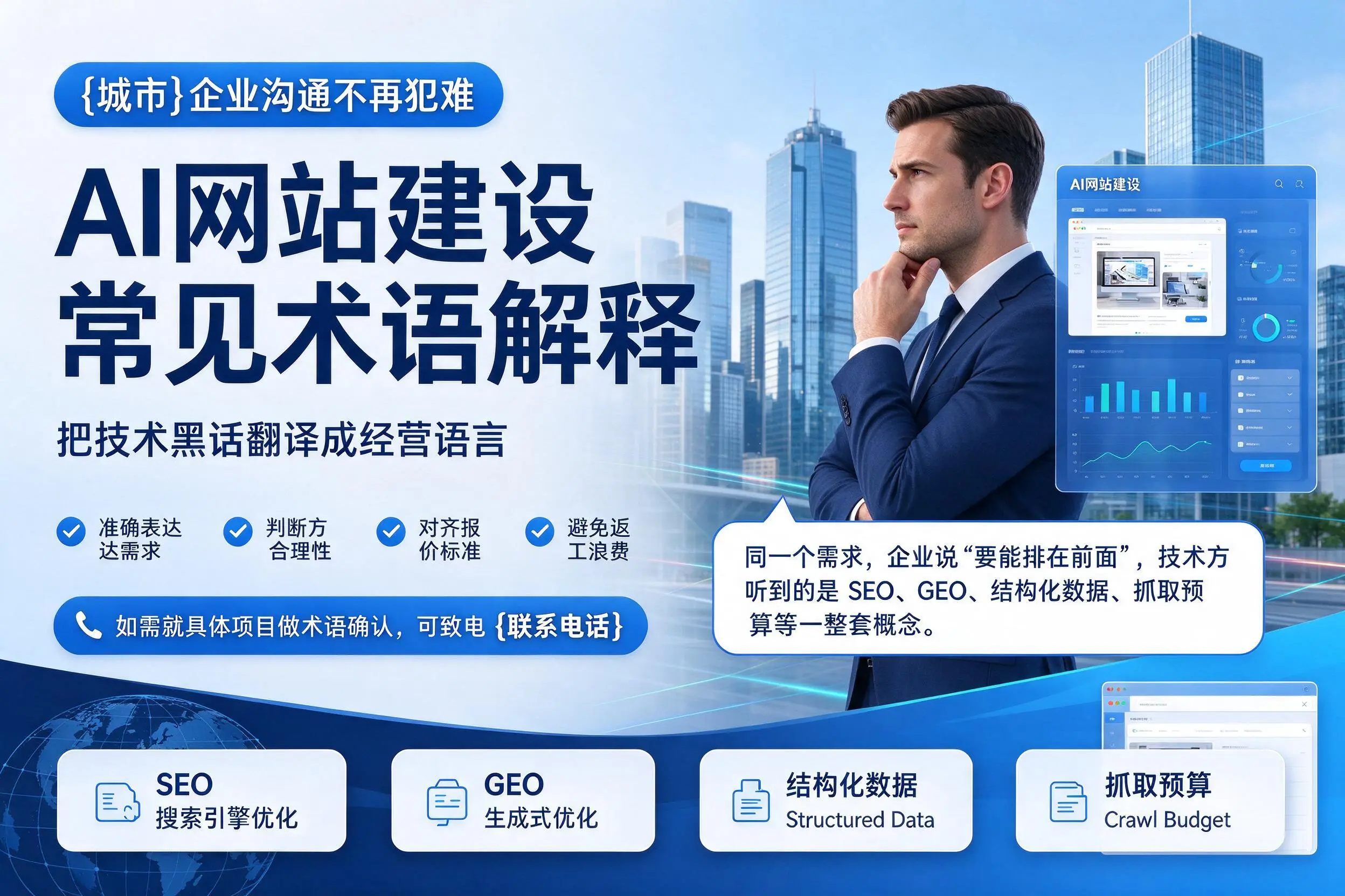 AI网站建设常见术语解释，海南企业沟通不再犯难