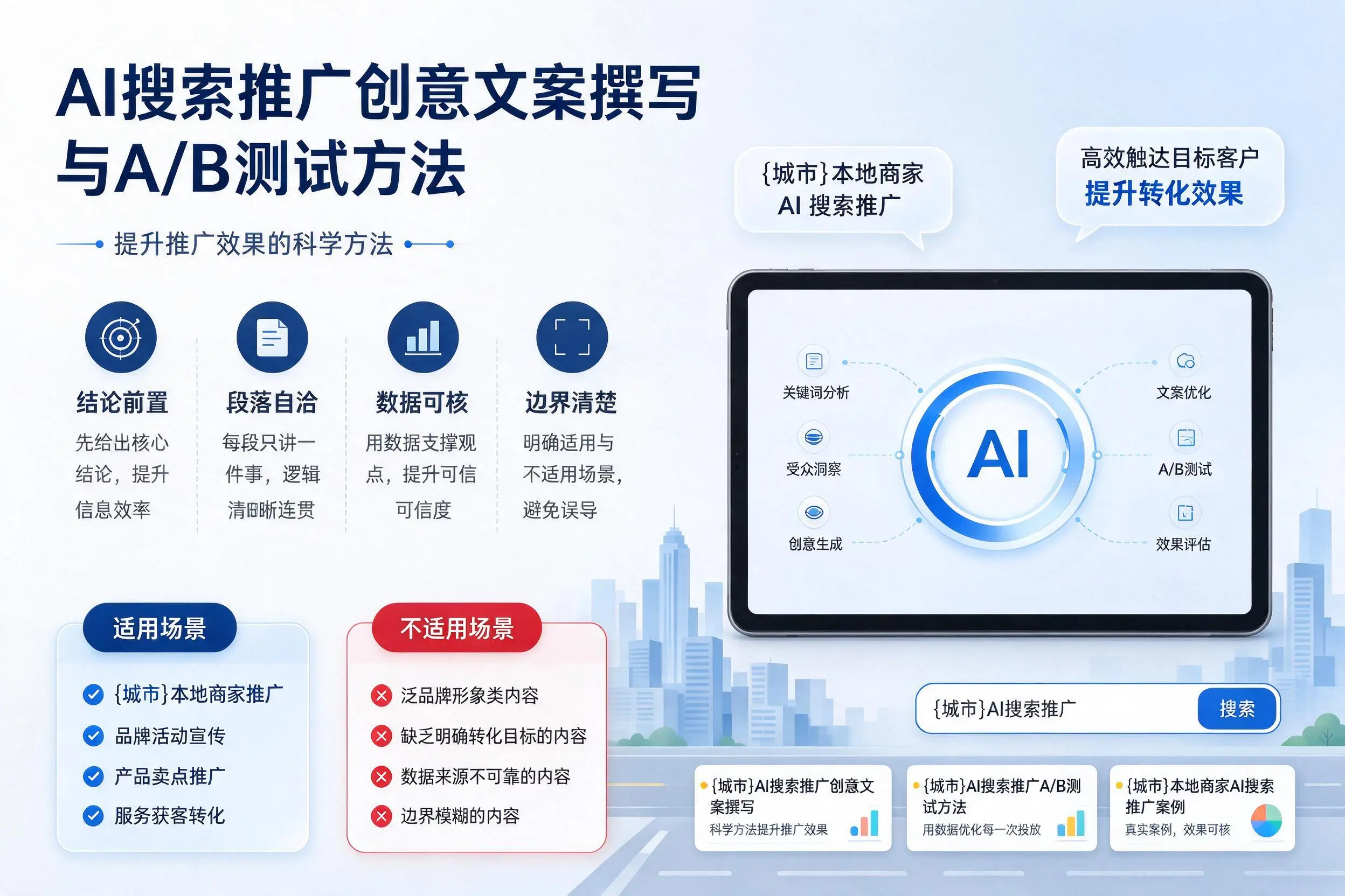 海南AI搜索推广创意文案撰写与A/B测试方法